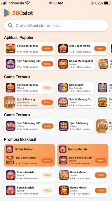 Tampilan katalog aplikasi 380slot