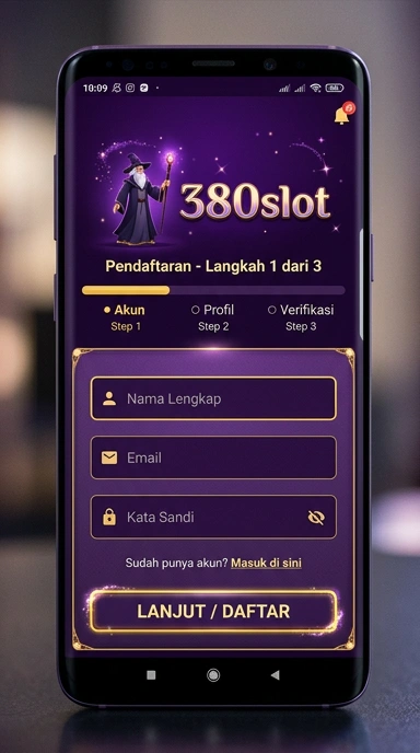 Tampilan halaman daftar 380slot