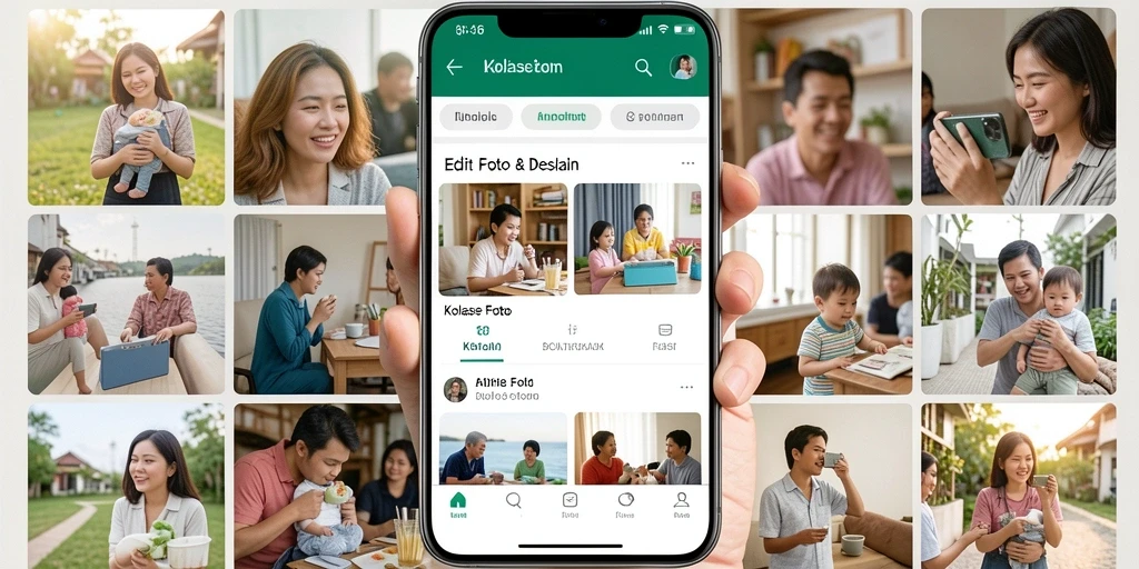 Tampilan antarmuka API36 yang sederhana dan intuitif untuk kolase foto.