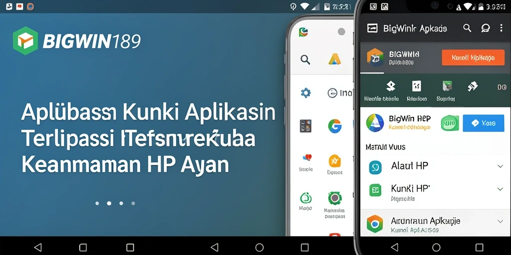 Screenshot utama BIGWIN189 menampilkan antarmuka kunci aplikasi yang aman.