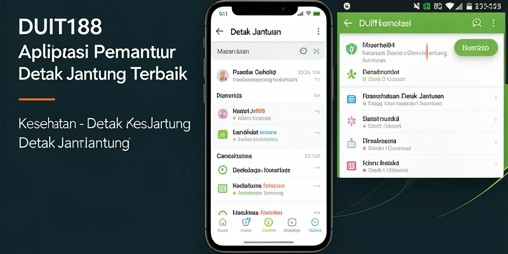Antarmuka pengguna DUIT188 menampilkan grafik detak jantung yang jelas.