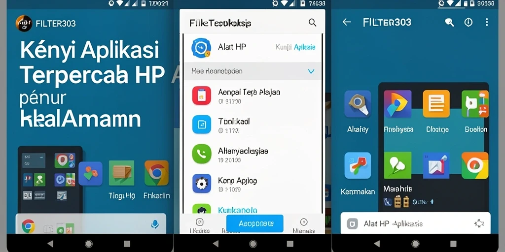 Tampilan antarmuka FILTER303 dengan fitur kunci aplikasi yang intuitif.