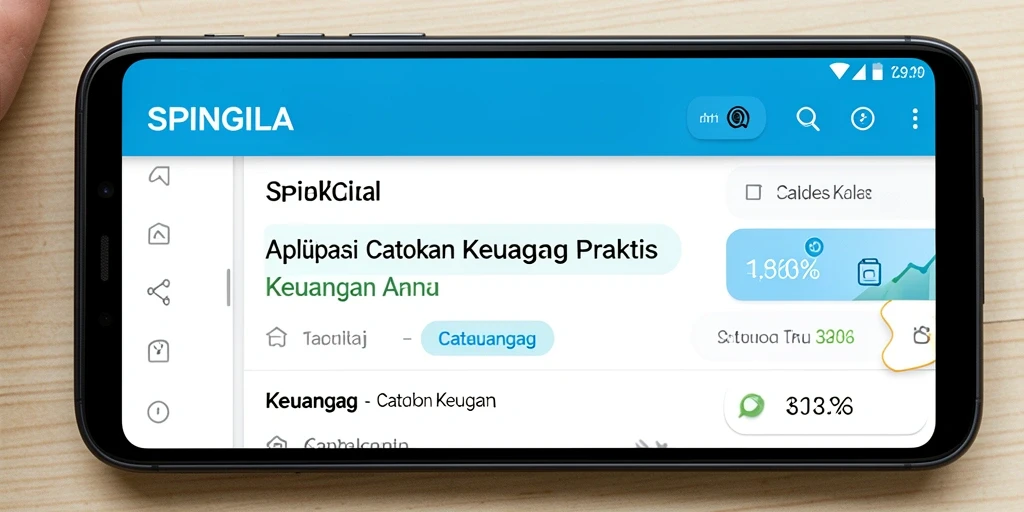 Antarmuka SPINGILA menunjukkan kategori Catatan Keuangan yang terorganisir.